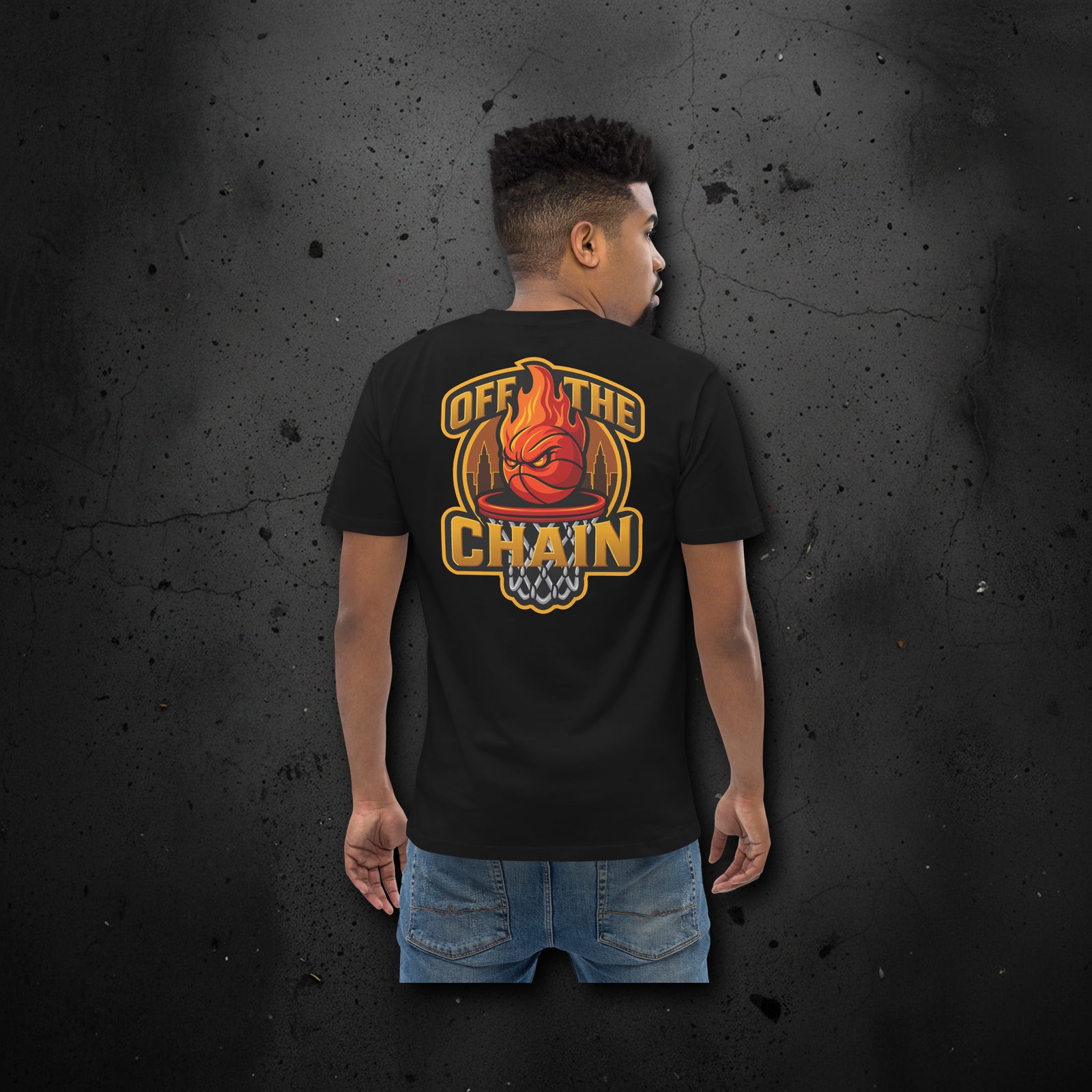 OTC Flame Tee black back print alternate – Off The Chain basketball streetwear Australia