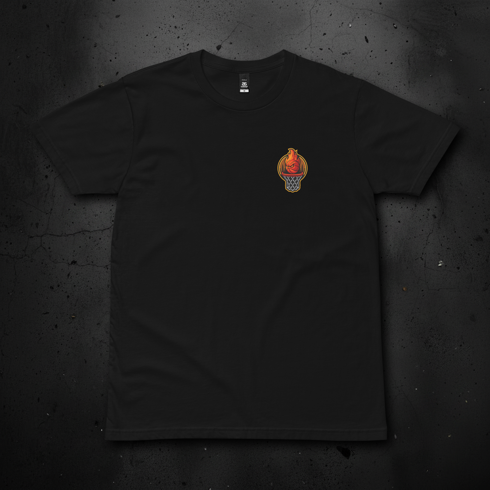 OTC Flame Tee black front logo – Off The Chain basketball streetwear Australia