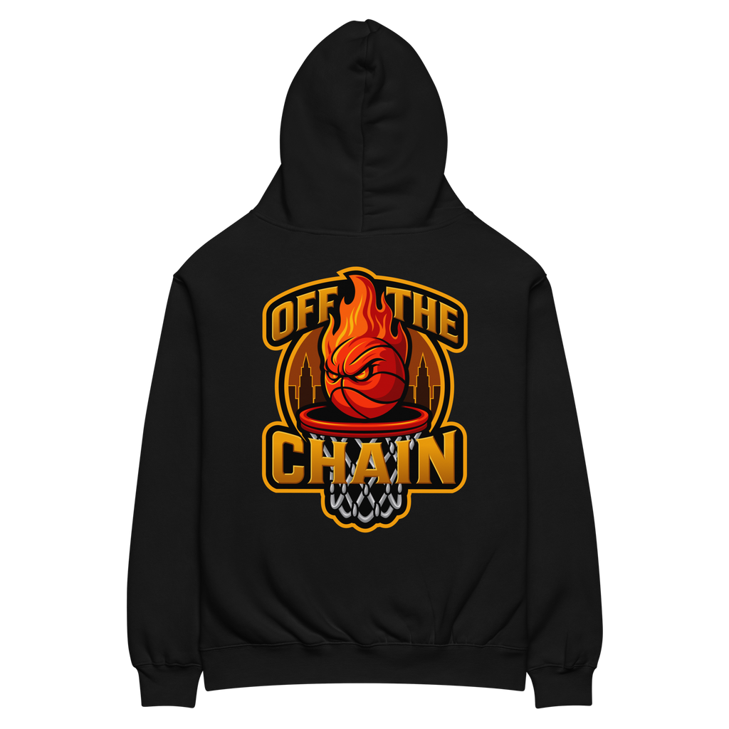 OTC Full Court Hoodie black detail view – Off The Chain basketball streetwear Australia