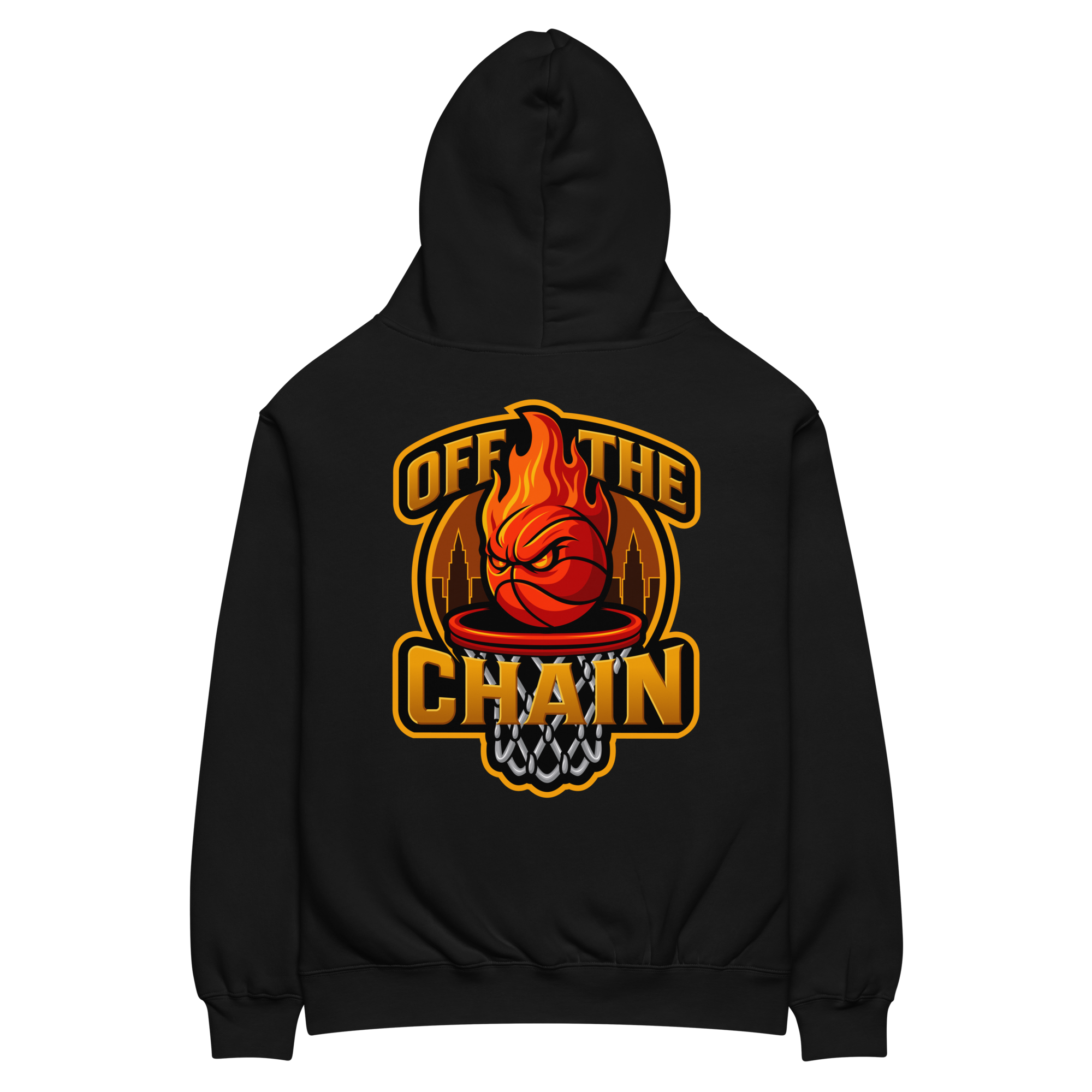 OTC Full Court Hoodie black detail view – Off The Chain basketball streetwear Australia